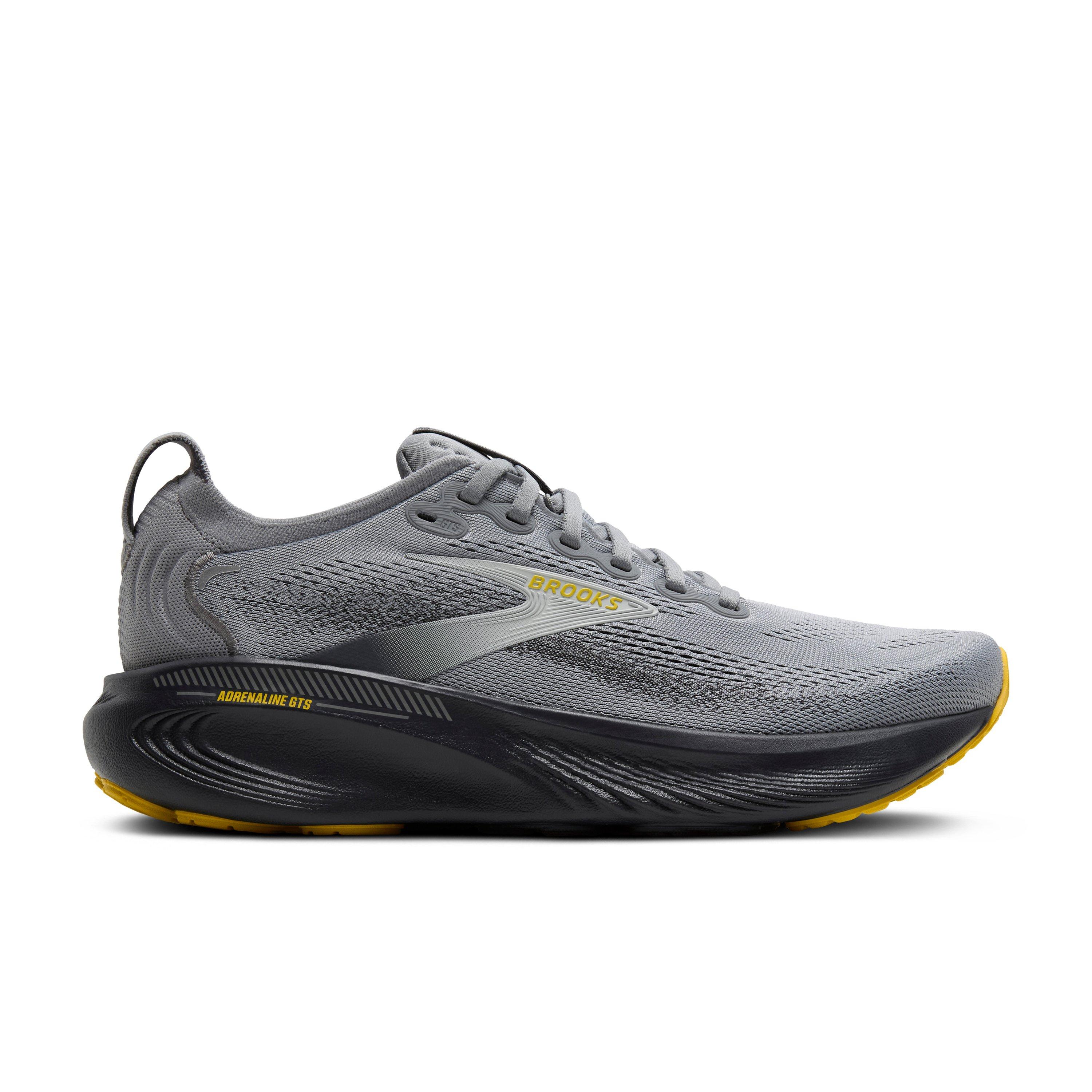 Brooks Adrenaline GTS 25 "Primer Grey/Ebony/Jasmin" Men's Extra Wide Running Shoe - GREY/EBONY/JASMIN